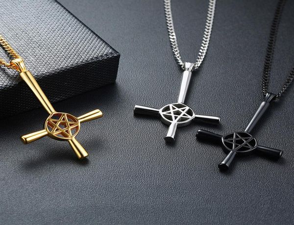 church seal of satan cross nelaces pendant for men crucifix satanic stainless steel nelace male jewelry7919439, Silver
church seal of satan cross nelaces pendant for men crucifix satanic stainless steel nelace male jewelry7919439, Silver