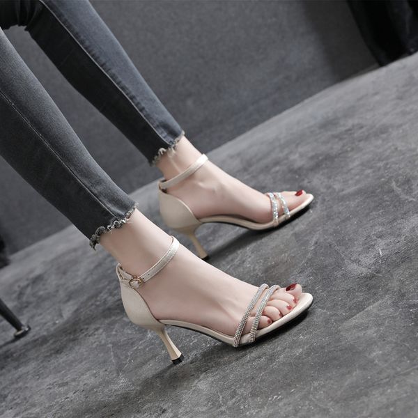 sandals small size 31 43 high heel 2023 summer open toe black shoes woman 230710