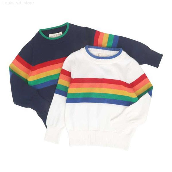 pullover 1-7yrs baby boys girl sweaters striped rainbows long sleeve knitted pullovers children casual kids clothes 210429 l230710, Blue
pullover 1-7yrs baby boys girl sweaters striped rainbows long sleeve knitted pullovers children casual kids clothes 210429 l230710, Blue
