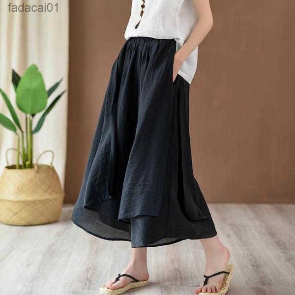 johnature calflength pants casual solid color loose elastic waist wide leg pants 2023 new summer clothes vintage women pants l230621, Black;white
johnature calflength pants casual solid color loose elastic waist wide leg pants 2023 new summer clothes vintage women pants l230621, Black;white
