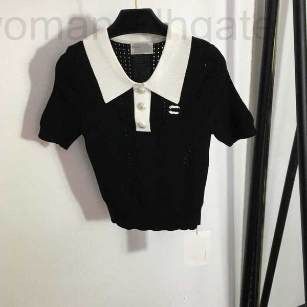 women's knits & tees designer 23ss womens womens clothing fashion small fragrance hollowed out sweater lapel short sleeve clothes a1 zq, White
women's knits & tees designer 23ss womens womens clothing fashion small fragrance hollowed out sweater lapel short sleeve clothes a1 zq, White
