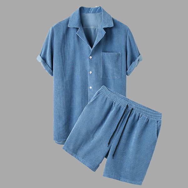 mens tracksuits summer solid color corduroy casual suit collar shirt shorts set short sleeve vacation vintage clothing 230707, Gray
mens tracksuits summer solid color corduroy casual suit collar shirt shorts set short sleeve vacation vintage clothing 230707, Gray