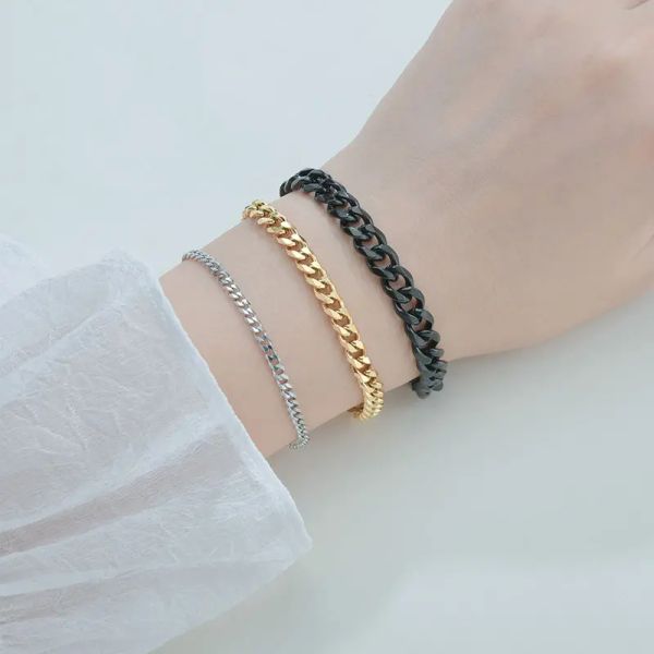 desinger bracelet luxury gold bracelet stainless steel bracelets for men blank color punk curb cuban link chain bracelets on the hand jewell, Black
desinger bracelet luxury gold bracelet stainless steel bracelets for men blank color punk curb cuban link chain bracelets on the hand jewell, Black