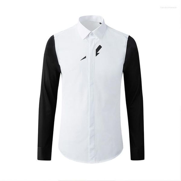 men classic neil barrett thunderbolt fashion cotton casual shirts pocket short sleeves, White;black
men classic neil barrett thunderbolt fashion cotton casual shirts pocket short sleeves, White;black