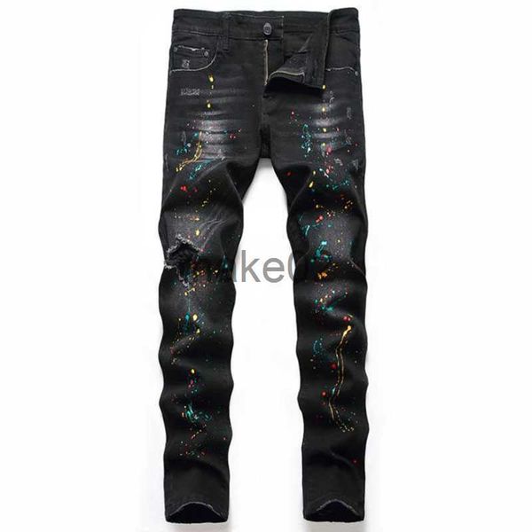 men's jeans 2022 men casual black jeans paint slim straight hole biker jeans autumn jean homme male denim pants plus size 42 x0710, Blue
men's jeans 2022 men casual black jeans paint slim straight hole biker jeans autumn jean homme male denim pants plus size 42 x0710, Blue