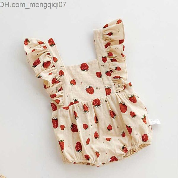 rompers summer newborn baby clothing cute strawberry print pleated sleeveless jumpsuit baby clothing z230711, Blue
rompers summer newborn baby clothing cute strawberry print pleated sleeveless jumpsuit baby clothing z230711, Blue