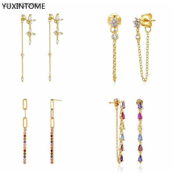 925 sterling silver ear needle crystal long chain tassel stud earrings for women female party wedding jewelry gift l230620, Golden;silver
925 sterling silver ear needle crystal long chain tassel stud earrings for women female party wedding jewelry gift l230620, Golden;silver