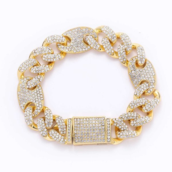 men's hip-hop bracelet 15mm alloy full diamond pig nose cuban chain tennis zircon bracelet, Black
men's hip-hop bracelet 15mm alloy full diamond pig nose cuban chain tennis zircon bracelet, Black