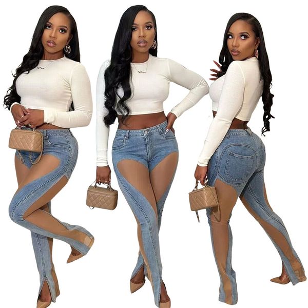 2023 designer women's pants s-2xl streetwear denim sweatpants summer y2k see-through mesh patchwork pants women split hem clothes whole, Black;white
2023 designer women's pants s-2xl streetwear denim sweatpants summer y2k see-through mesh patchwork pants women split hem clothes whole, Black;white