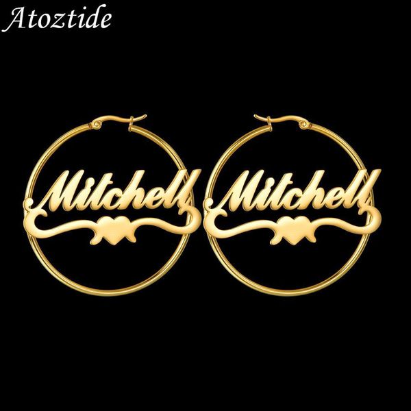 hoop huggie atoztide personalized name stainless steel letter earrings custom cricle for women party jewelry 230710, Golden;silver
hoop huggie atoztide personalized name stainless steel letter earrings custom cricle for women party jewelry 230710, Golden;silver