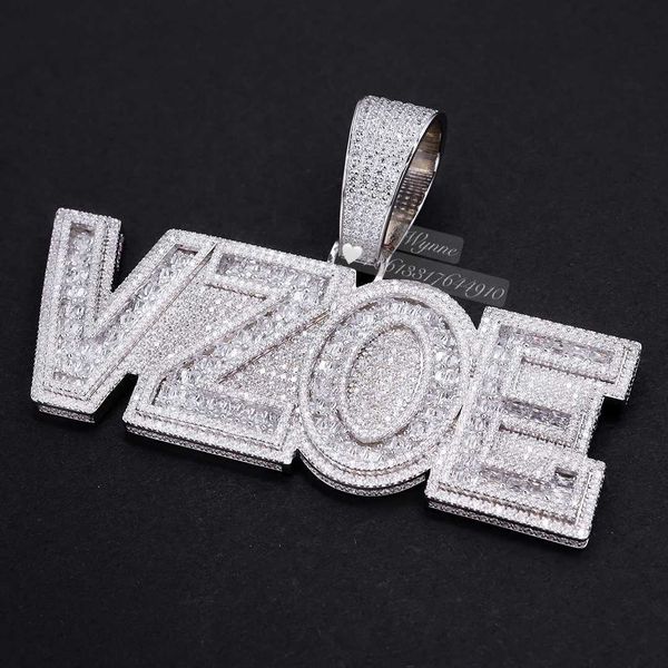 professional custom 3d design made s925 iced out baguette moissanite letter pendant, Silver
professional custom 3d design made s925 iced out baguette moissanite letter pendant, Silver