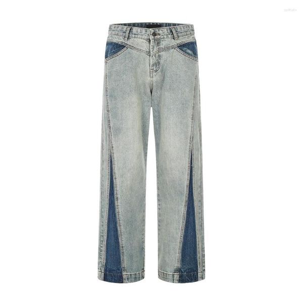 2023 new men's jeans high street contrast paneled mens retro washed distressed wide leg straight-leg trousers men, Blue
2023 new men's jeans high street contrast paneled mens retro washed distressed wide leg straight-leg trousers men, Blue