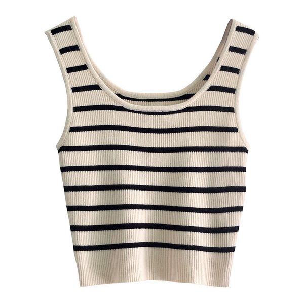 men tank 2023 spring and summer high elastic sports casual bottoming vest u shaped knitted striped short 230707, White;black
men tank 2023 spring and summer high elastic sports casual bottoming vest u shaped knitted striped short 230707, White;black