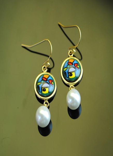 hundertwasser village series drop earrings 18k goldplated enamel earring for woman pearl earrings for a gift8989714, Silver
hundertwasser village series drop earrings 18k goldplated enamel earring for woman pearl earrings for a gift8989714, Silver