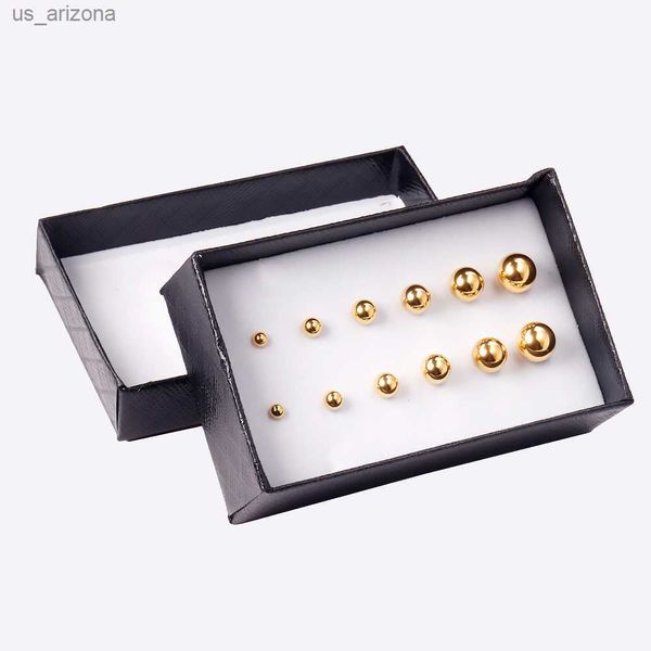 6 pairs/box fashion ball earrings set mixed size 316l stainless steel anti-allergy punk ear stud for gift jewelry accessories l230620, Golden;silver
6 pairs/box fashion ball earrings set mixed size 316l stainless steel anti-allergy punk ear stud for gift jewelry accessories l230620, Golden;silver