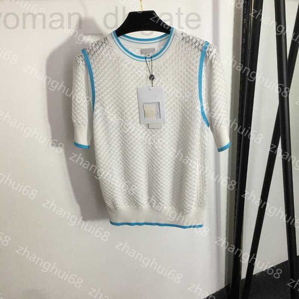 women's knits & tees designer 23ss womens clothing womens hollowed out color striped short sleeve knitted sweater clothes n69m, White
women's knits & tees designer 23ss womens clothing womens hollowed out color striped short sleeve knitted sweater clothes n69m, White