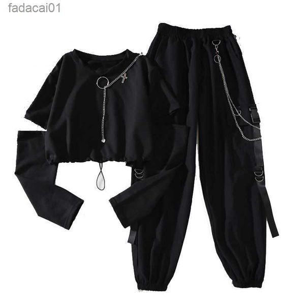 spring autumn women harajuku cargo pants handsome cool twopiece suit chain long sleeveribbon pants l230621, Black;white
spring autumn women harajuku cargo pants handsome cool twopiece suit chain long sleeveribbon pants l230621, Black;white