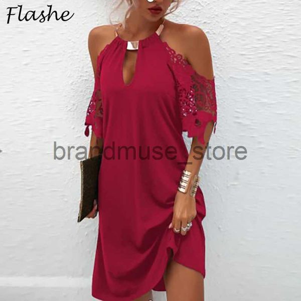 basic casual dresses elegant short sleeve dress women halter lace patchwork off shoulder short dress boho summer party dress 2022 j230711, Black;gray
basic casual dresses elegant short sleeve dress women halter lace patchwork off shoulder short dress boho summer party dress 2022 j230711, Black;gray