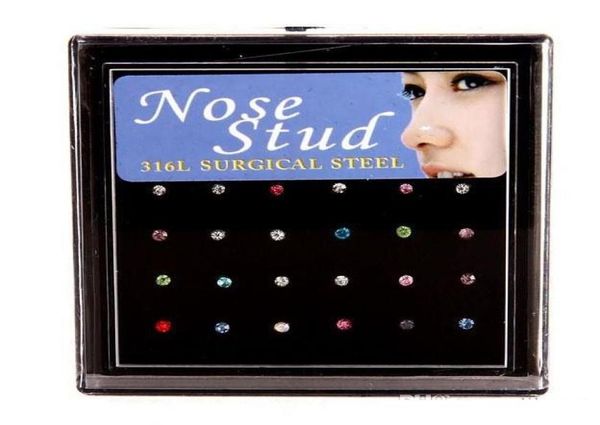 24pcsset nose ring fashion body jewelry nose stud rhinestone 316l stainless surgical steel nose piercing crystal stud ak1074686312, Silver
24pcsset nose ring fashion body jewelry nose stud rhinestone 316l stainless surgical steel nose piercing crystal stud ak1074686312, Silver