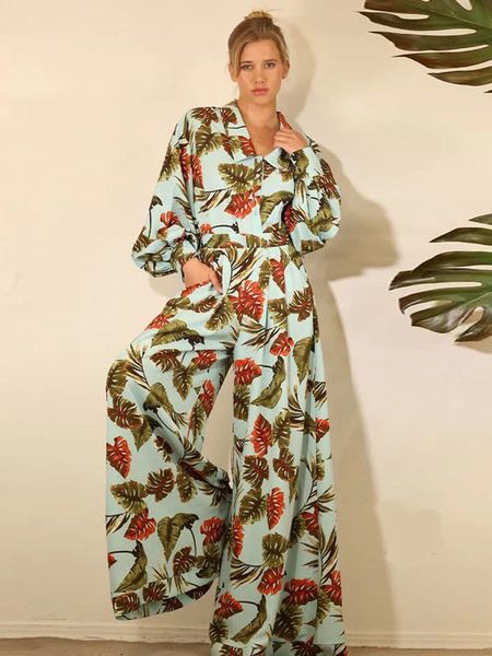 women's two piece pants leaf printed women's shirt suit elegant spring lapel lantern sleeve shirts set 2 pieces oversized wide leg, White
women's two piece pants leaf printed women's shirt suit elegant spring lapel lantern sleeve shirts set 2 pieces oversized wide leg, White