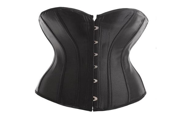 women black strapless satin boned corset overbust bustier steel buckle front and lace up back 81987072332, Black;white
women black strapless satin boned corset overbust bustier steel buckle front and lace up back 81987072332, Black;white