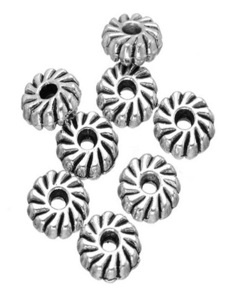 whole 800 x 8 mm tibetan silver metal round double sided flower spacer beads 9388562, Black
whole 800 x 8 mm tibetan silver metal round double sided flower spacer beads 9388562, Black