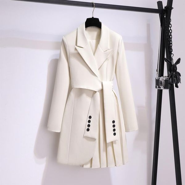 dress blazer women 2023 spring new fashion women clothing suit skirt jacket belt waist slim suit women blazer long coat black blazers, White
dress blazer women 2023 spring new fashion women clothing suit skirt jacket belt waist slim suit women blazer long coat black blazers, White