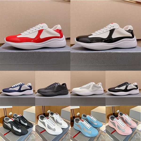 2023 luxury patent leather designer shoes americas cup soft rubber fabric sneaker mens casual flat trainers low mesh america for men sports, Black
2023 luxury patent leather designer shoes americas cup soft rubber fabric sneaker mens casual flat trainers low mesh america for men sports, Black