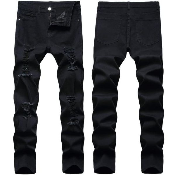 mens jeans retro black pants stretch hole ripped slim fit fashion casual denim trousers3803428, Blue
mens jeans retro black pants stretch hole ripped slim fit fashion casual denim trousers3803428, Blue