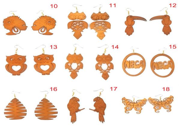 18 styles afro wooden earring owl butterfly animal leaves cross charms earrings wood raw material color jewelry whole3316060, Golden
18 styles afro wooden earring owl butterfly animal leaves cross charms earrings wood raw material color jewelry whole3316060, Golden