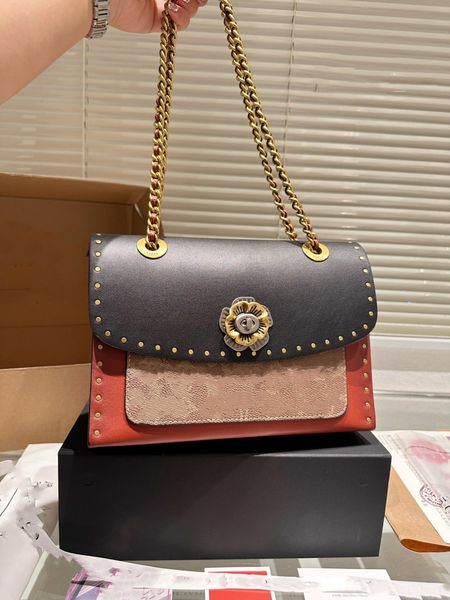 women parker bag rivet camellia series color contrast fashion shopping satchels shoulder bags chain flap crossbody messenger bags luxury des
women parker bag rivet camellia series color contrast fashion shopping satchels shoulder bags chain flap crossbody messenger bags luxury des