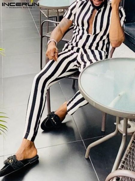 men's tracksuits men striped sets streetwear fashion lapel short sleeve shirt long pants two pieces loose men casual suits s-5xl inceru, Gray
men's tracksuits men striped sets streetwear fashion lapel short sleeve shirt long pants two pieces loose men casual suits s-5xl inceru, Gray