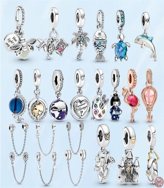 925 sterling silver firefly safety chain blue scale fish charm beads for diy jewelry making women's pendant gift with original box17848, Black
925 sterling silver firefly safety chain blue scale fish charm beads for diy jewelry making women's pendant gift with original box17848, Black