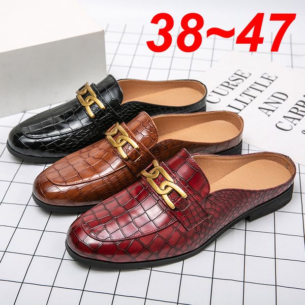 slippers luxury half shoes for men mule loafers british mens casual leather italian brand designer black sandals 38 47 230710
slippers luxury half shoes for men mule loafers british mens casual leather italian brand designer black sandals 38 47 230710