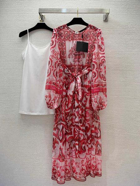 23ss summer dresses women dress womens designer clothing pattern printed round neck waist slim lantern sleeve side split dress women clothes, Black;gray
23ss summer dresses women dress womens designer clothing pattern printed round neck waist slim lantern sleeve side split dress women clothes, Black;gray