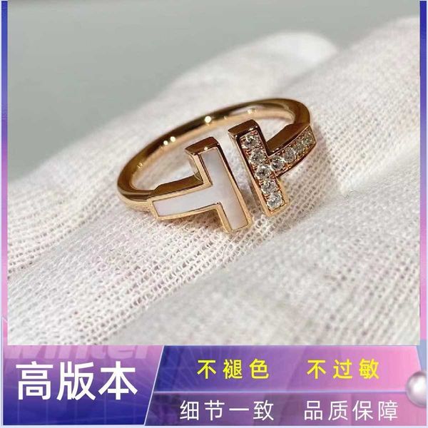 designer new tiffay copper plated 18k rose gold drop glue diamond double white shell opening ring women's fashion versatile, Silver
designer new tiffay copper plated 18k rose gold drop glue diamond double white shell opening ring women's fashion versatile, Silver