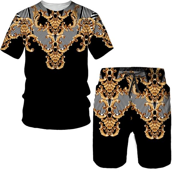 mens tracksuits summer luxury golden pattern tshirtsshortssets vintage 3d printed two piece suit fashion jogger male streetwear clothes 2307, Gray
mens tracksuits summer luxury golden pattern tshirtsshortssets vintage 3d printed two piece suit fashion jogger male streetwear clothes 2307, Gray