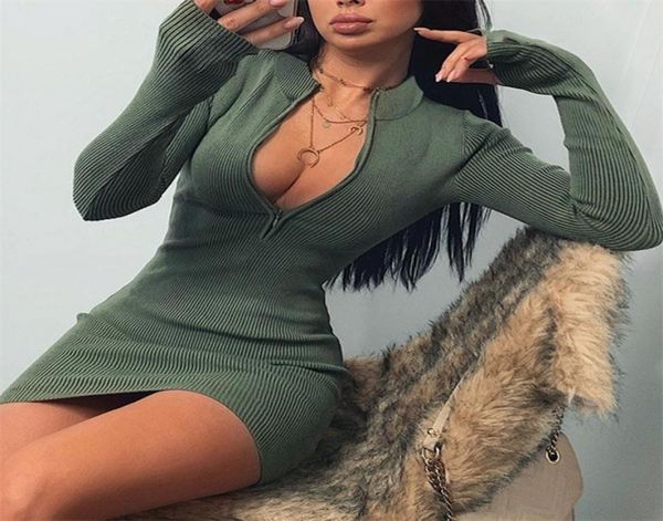 011903 women winter fall bodycon ribbed dress new stand collar zipper deep vneck solid stretch bodycon pencil party mini vestido 4072861, White;black
011903 women winter fall bodycon ribbed dress new stand collar zipper deep vneck solid stretch bodycon pencil party mini vestido 4072861, White;black