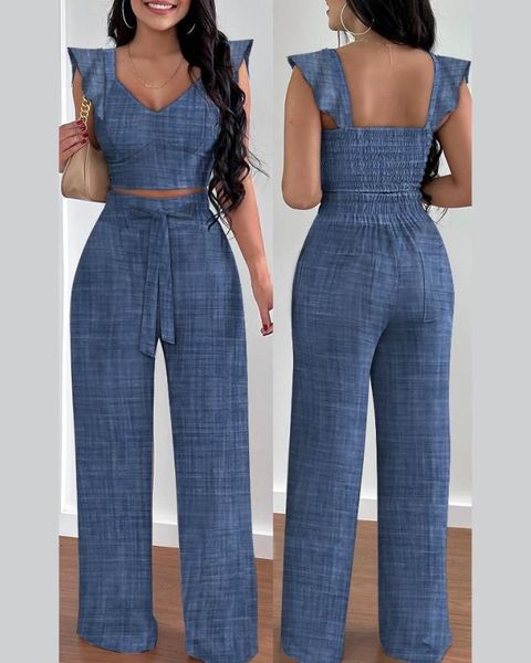 women's two piece pants two piece women's set spring fashion shirt v-neck sleeveless crop and casual pocket design wide leg trouse, White
women's two piece pants two piece women's set spring fashion shirt v-neck sleeveless crop and casual pocket design wide leg trouse, White