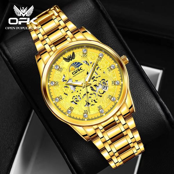 opk men's quartz watch three pin false hollow calendar men's watch with a diameter of 40mm, Slivery;brown
opk men's quartz watch three pin false hollow calendar men's watch with a diameter of 40mm, Slivery;brown