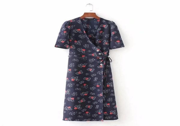 party dresses women floral printed summer warp dress vneck vintage laceup bodycon female beach rouje4534277, White;black
party dresses women floral printed summer warp dress vneck vintage laceup bodycon female beach rouje4534277, White;black