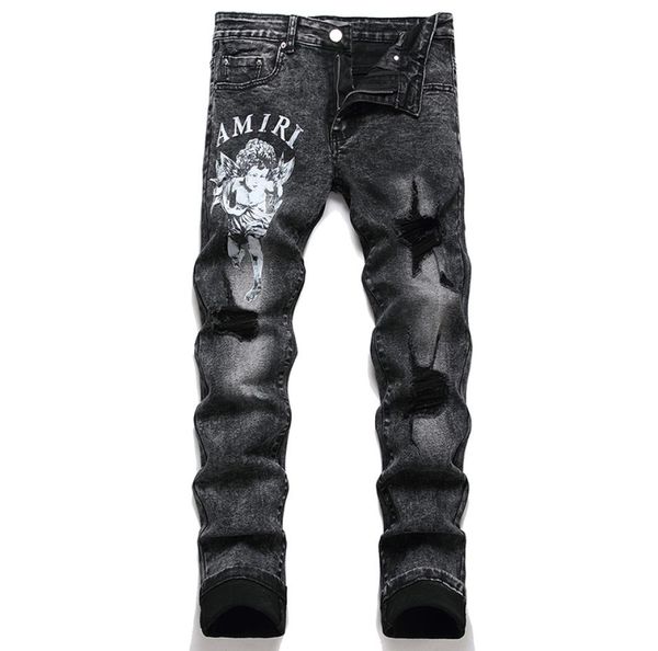 fashion printed letter men039s jeans ripped patch denim pants men embroidered skinny jeans male casual streetwear trousers5428197, Blue
fashion printed letter men039s jeans ripped patch denim pants men embroidered skinny jeans male casual streetwear trousers5428197, Blue