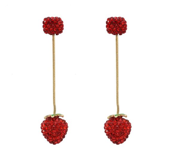 new cute fruit strawberry shape earring lovely girl with red full rhinestone dangle earrings for women fine jewelry accessories2239228, Silver
new cute fruit strawberry shape earring lovely girl with red full rhinestone dangle earrings for women fine jewelry accessories2239228, Silver
