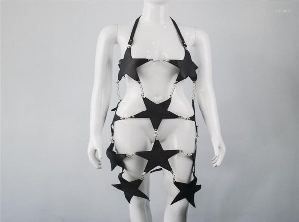 garters pentagram leather harness with chain dress garter body cage collar straps for women suspenders bondage fashion skirt acces9220359, Black;white
garters pentagram leather harness with chain dress garter body cage collar straps for women suspenders bondage fashion skirt acces9220359, Black;white
