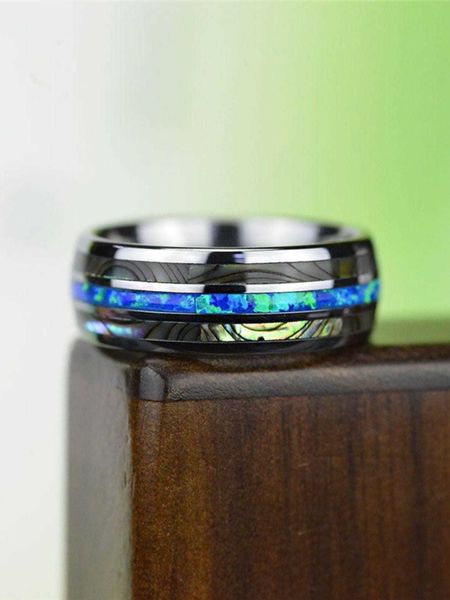 1pc 8mm blue fashionable abalone shell stainless steel ring wedding band party gift men's jewelry, Silver
1pc 8mm blue fashionable abalone shell stainless steel ring wedding band party gift men's jewelry, Silver