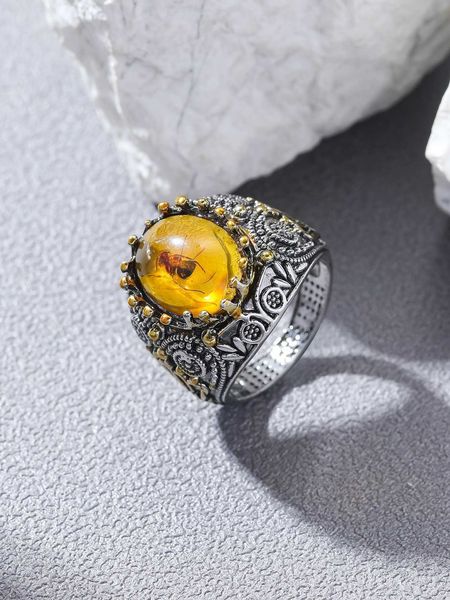 1pcs smiling face robot sealed ant hip hop yellow amber ring, Silver
1pcs smiling face robot sealed ant hip hop yellow amber ring, Silver