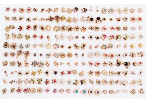 100 pairs women acrylic crystal small stud earrings sets girl child heart star crown earring jewelry new8836542, Golden;silver
100 pairs women acrylic crystal small stud earrings sets girl child heart star crown earring jewelry new8836542, Golden;silver
