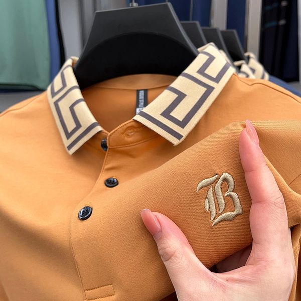 men's polos high end luxury brand t shirt for men 2023 summer embroidered polo korean casual sports versatile golf clothing 230710, White;black
men's polos high end luxury brand t shirt for men 2023 summer embroidered polo korean casual sports versatile golf clothing 230710, White;black