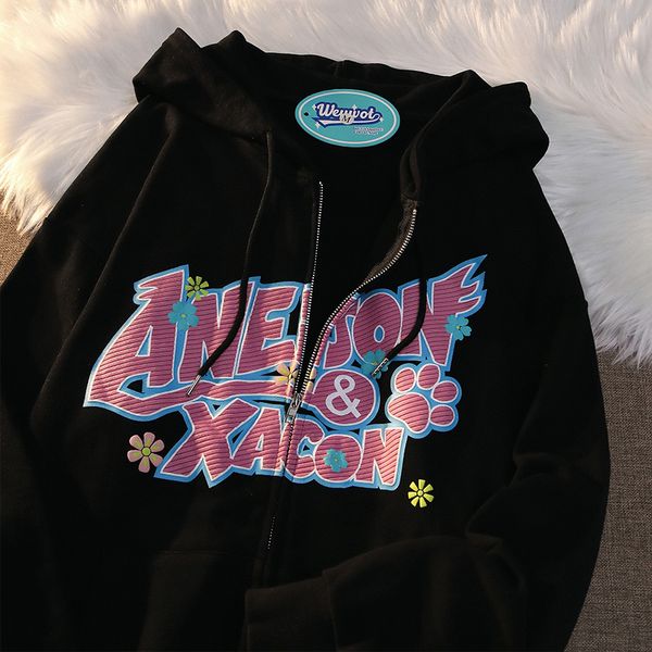 womens hoodies sweatshirts retro letter printing sweetwear and early spring american style couple sweatshirt cardigan jacket 230710, Black
womens hoodies sweatshirts retro letter printing sweetwear and early spring american style couple sweatshirt cardigan jacket 230710, Black