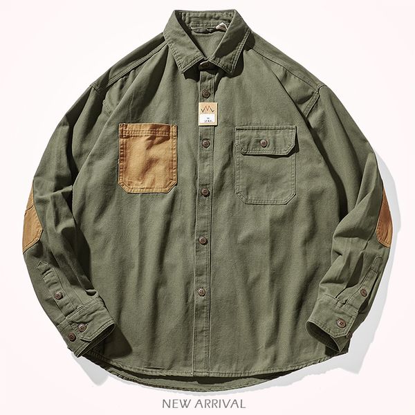 men's dress shirts autumn american retro heavyweight long sleeve lapel cargo shirt pure cotton washed casual double pocket loose blouse, White;black
men's dress shirts autumn american retro heavyweight long sleeve lapel cargo shirt pure cotton washed casual double pocket loose blouse, White;black